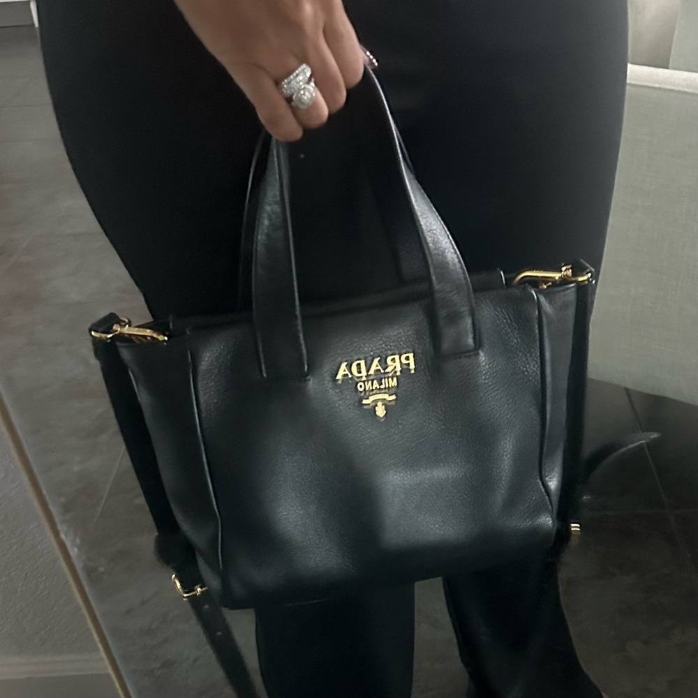 Prada bag with Gold Accents and leather